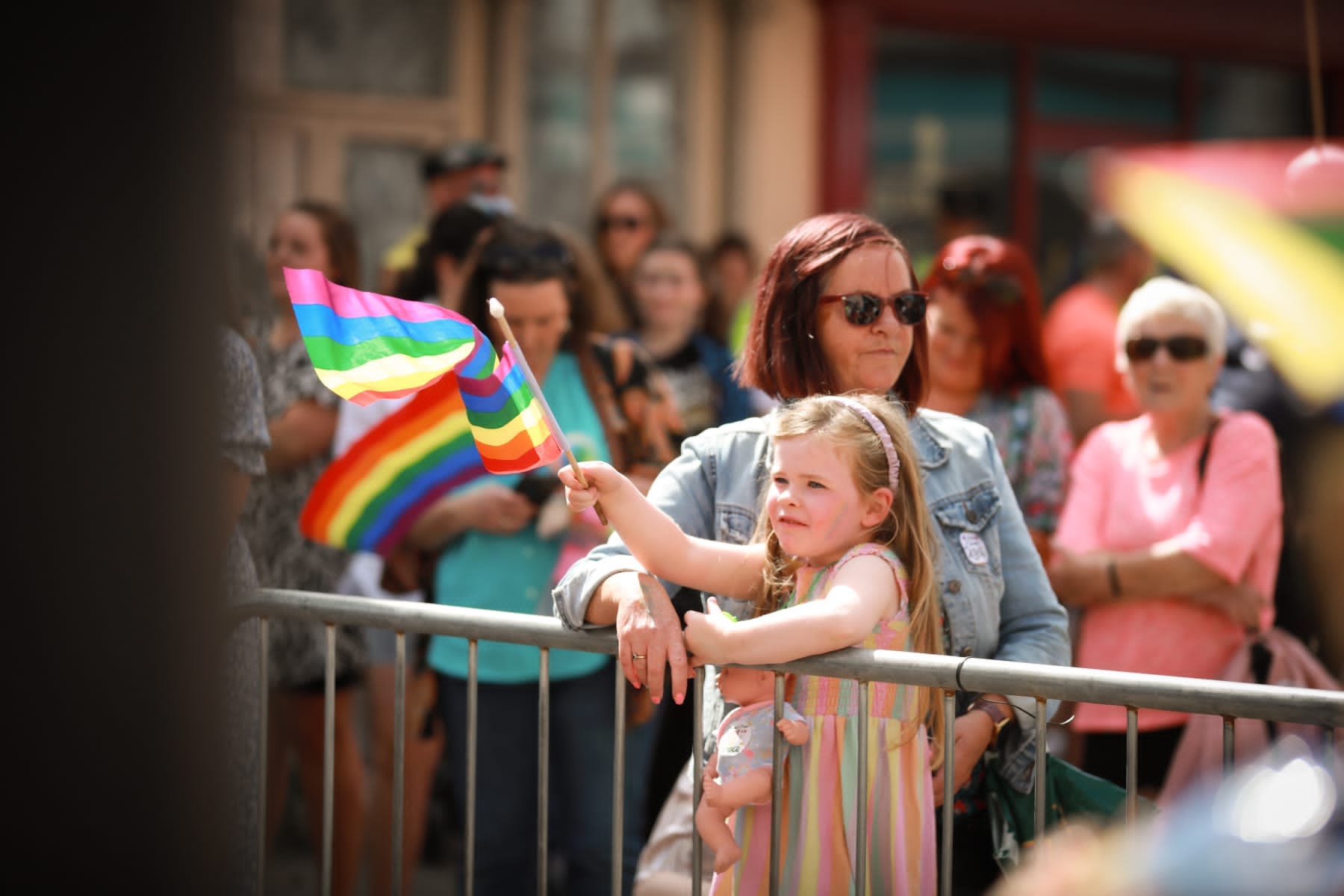 Little girl with Pride flag