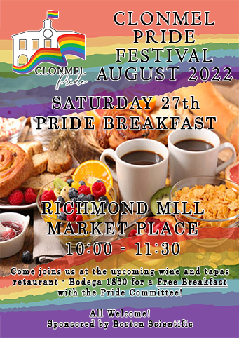 Pride breakfast poster with event details