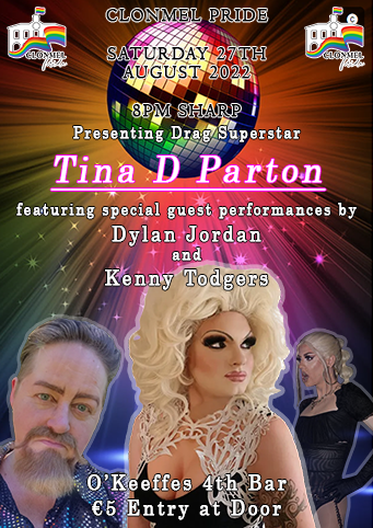 Saturday night drag show poster with event details