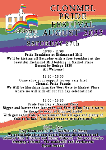 Poster of Saturday Pride events